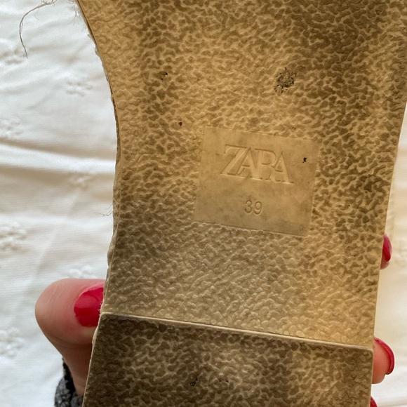 Zara Size 39 UK / 8.5/9 US Black Jute Wedge Sandals - Picture 7 of 7